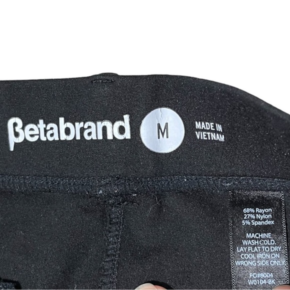 Betabrand Black Yoga Pants Black Leggings Flare Size M - Picture 12 of 13